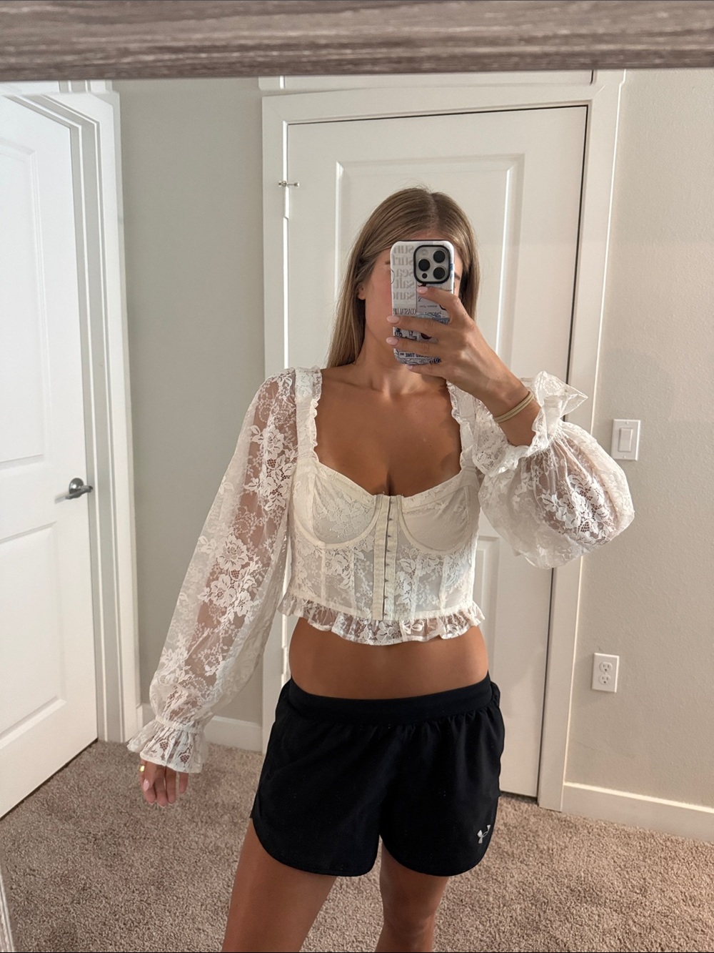For love and lemons, white lace corset top